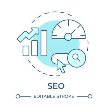 SEO soft blue concept icon Stock Illustration
