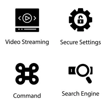 Seo Solid Icons Pack Stock Illustration