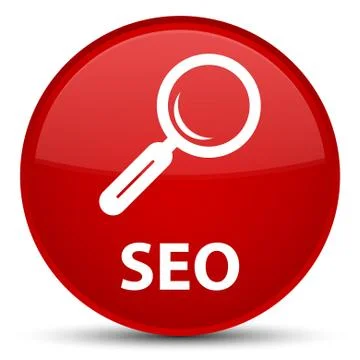 Seo special red round button Illustrazione stock