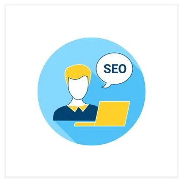 SEO specialist flat icon Stock Illustration