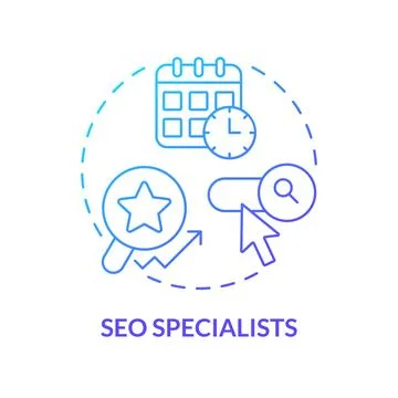 Seo specialists blue gradient concept icon Stock-Illustration