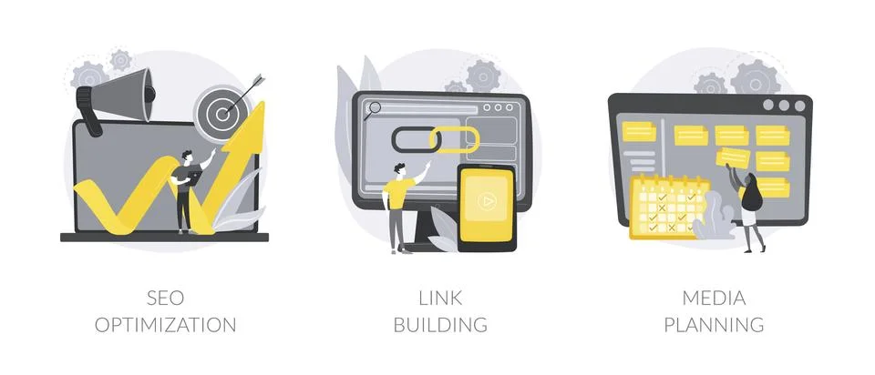 SEO strategy abstract concept vector illustrations. Stock Illustration