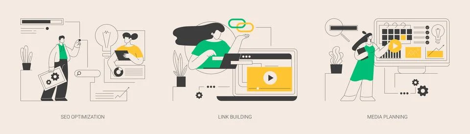 SEO strategy abstract concept vector illustrations. イラスト素材