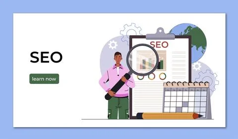 SEO strategy analysis concept design. Vector illustration Stock-Illustration