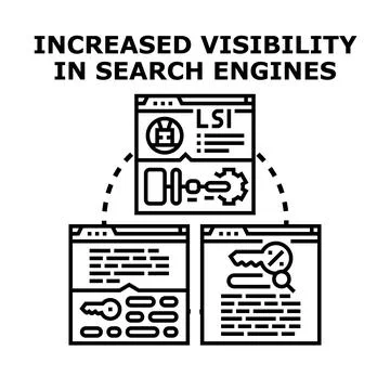 Seo strategy increasing website visibility in search engines Illustrazione stock