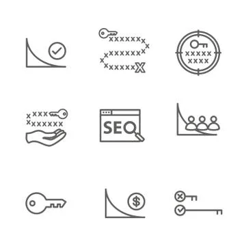 SEO Strategy - Search engine optimization concept, including keywords Stock Illustration