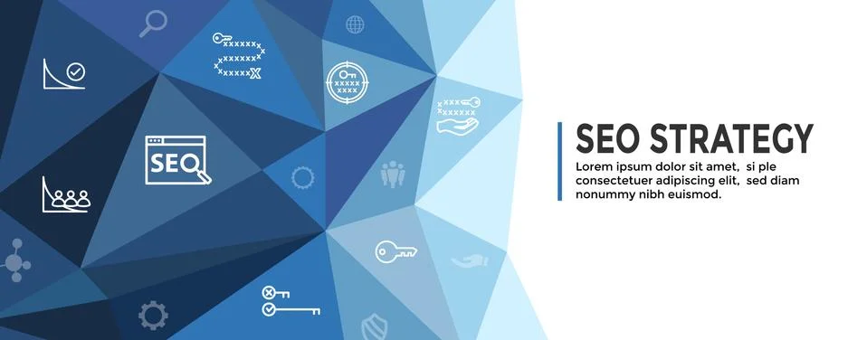 SEO Strategy - Search engine optimization concept, including keywords Stock Illustration