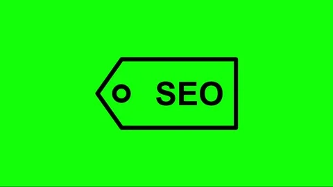 Seo tag animation on green screen background for digital marketing video project Stock Footage 330397532