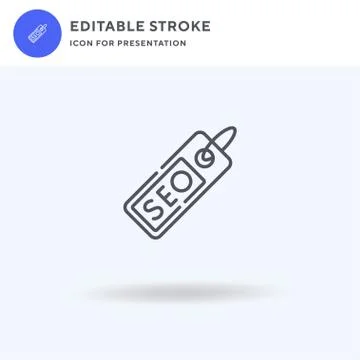 Seo Tag icon vector, filled flat sign, solid pictogram isolated on white, log Stock Illustration