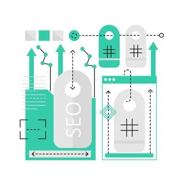 Seo tag keyworking Stock Illustration