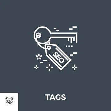 SEO Tag Line Icon 스톡 일러스트