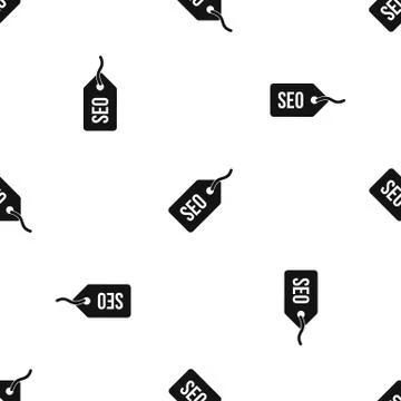 Seo tag pattern seamless black 库存插图