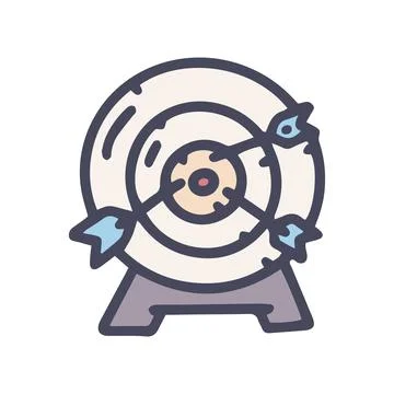 Seo target color vector doodle simple icon Stock Illustration