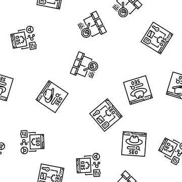 Seo technical audit seamless pattern vector Stock Illustration