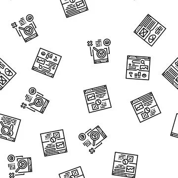 Seo technical audit seamless pattern vector Stock Illustration