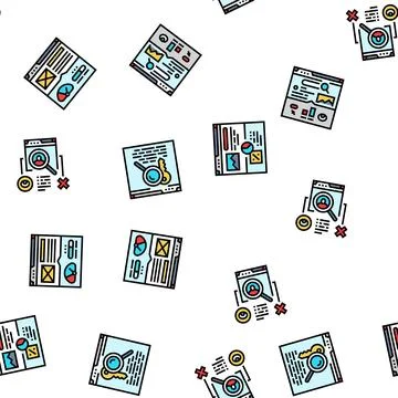 Seo technical audit seamless pattern vector Stock Illustration