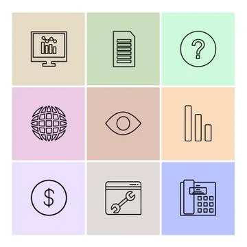 Seo , technology , internet , flags , computer , eps icons set vector 스톡 일러스트