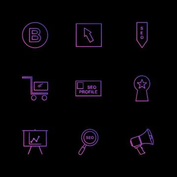 Seo , technology , internet , flags , computer , eps icons set vector 스톡 일러스트