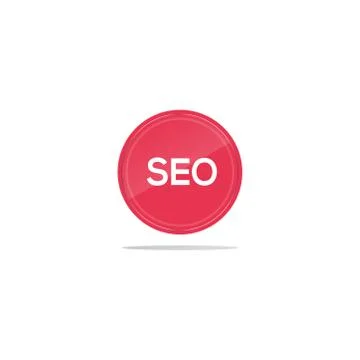 Seo text in red circle 스톡 일러스트