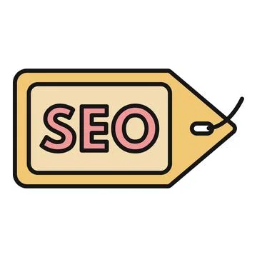 Seo text on a tag symbolizing digital marketing and web strategy 스톡 일러스트