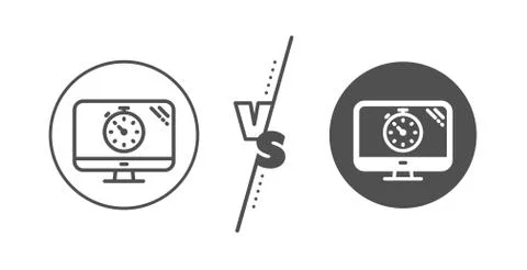 Seo timer line icon. Search engine optimization sign. Vector Stock Illustration