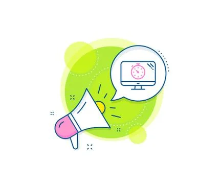 Seo timer line icon. Search engine optimization sign. Vector Stock Illustration