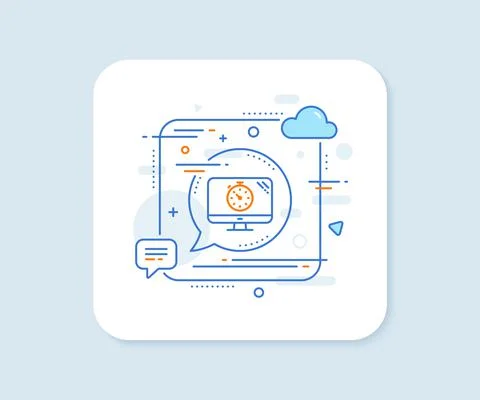 Seo timer line icon. Search engine optimization sign. Vector Illustrazione stock