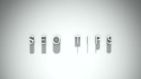 Seo tips 3D title animation with shadows on a white background Stock Footage 297268909