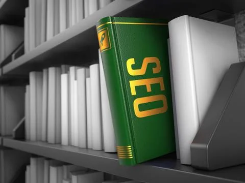 SEO - Title of Book. Internet Concept. Stock Illustration