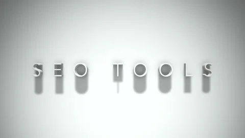 Seo tools 3D title animation with shadows on a white background Stock Footage 297022850