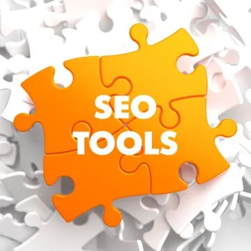 Seo Tools on Orange Puzzle. Illustrazione stock