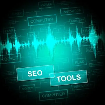 Seo Tools Represents Search Engine Optimization Software Ilustração Stock