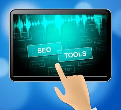 Seo Tools Represents Search Engine Optimization 3d Illustration Ilustração Stock
