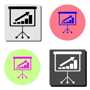 Seo Training, Flip chart. flat vector icon Stock Illustration