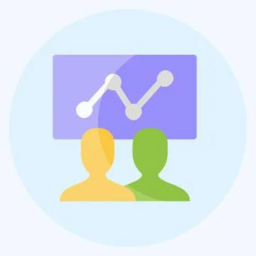 SEO Training Icon in trendy flat style isolated on soft blue background Stock Illustration