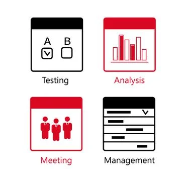 SEO Usability icons set. Analysis icons set Stock Illustration