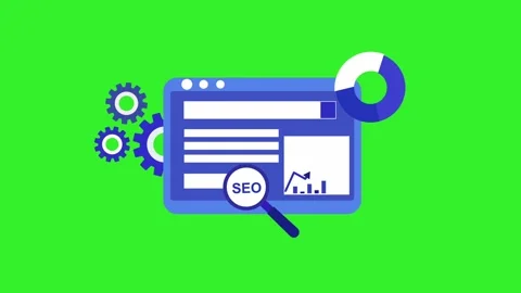 SEO Web Dashboard Interface Animation Chroma Key Background 4K Video stock 338043290