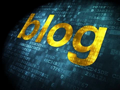 SEO web design concept: Blog on digital background Ilustración de archivo