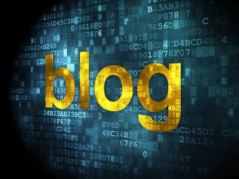 SEO web design concept: Blog on digital background Ilustración de archivo
