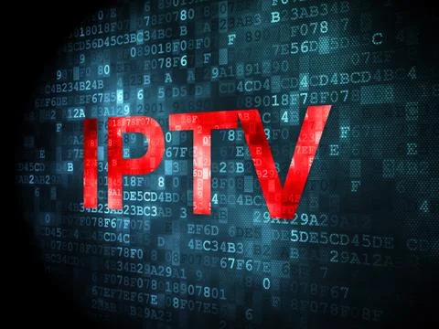 SEO web design concept: IPTV on digital background Ilustración de archivo