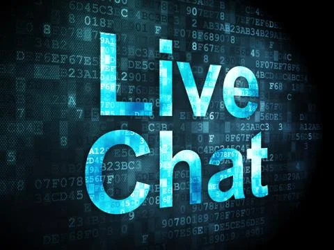 SEO web design concept: Live Chat on digital background Ilustración de archivo