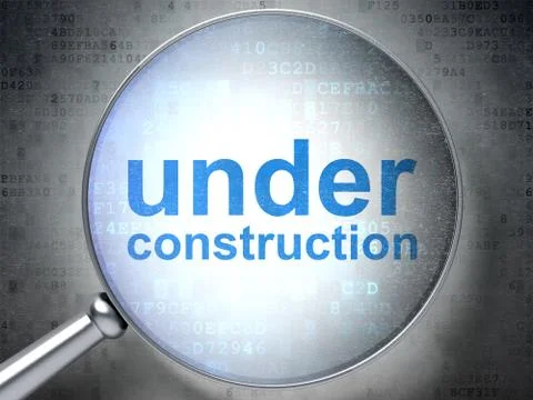 SEO web design concept: Under Construction with optical glass Stock Illustration