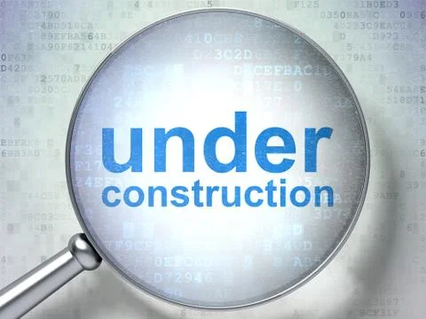 SEO web design concept: Under Construction with optical glass Illustrazione stock