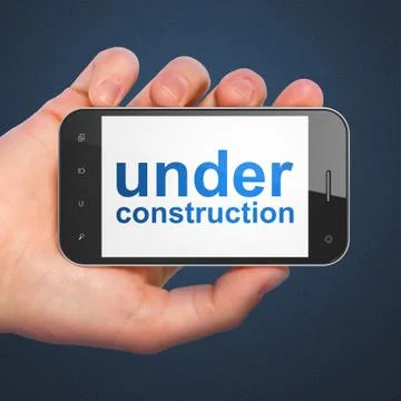SEO web design concept: Under Construction on smartphone Illustrazione stock