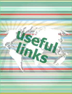 SEO web design concept: useful links on digital background. concept of citati Illustrazione stock