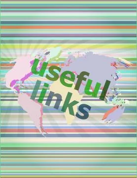 SEO web design concept: useful links on digital background 스톡 일러스트
