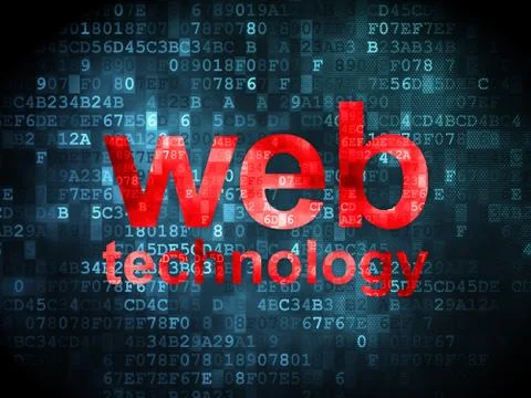 SEO web design concept: Web Technology on digital background Ilustración de archivo