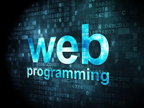 SEO web design concept: Web Programming on digital background 스톡 일러스트