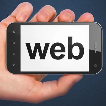 SEO web design concept: Web on smartphone Illustrazione stock