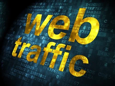 SEO web design concept: Web Traffic on digital background Ilustración de archivo